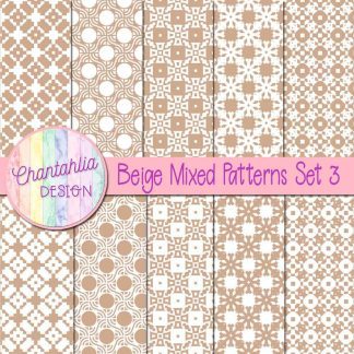 Free beige mixed patterns digital papers