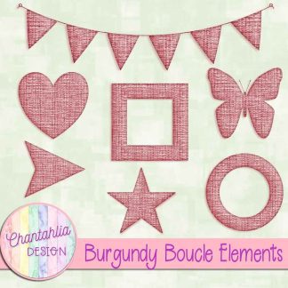 Free burgundy boucle elements