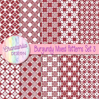 Free burgundy mixed patterns digital papers