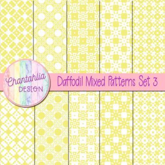 Free daffodil mixed patterns digital papers