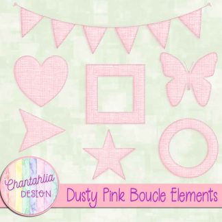 Free dusty pink boucle elements