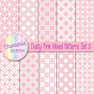 Free dusty pink mixed patterns digital papers