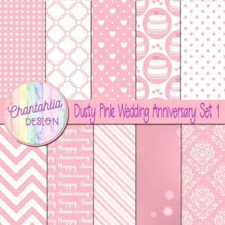 Free dusty pink wedding anniversary digital papers