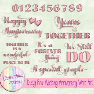Free dusty pink wedding anniversary word art