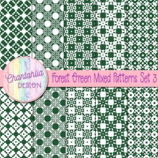 Free forest green mixed patterns digital papers