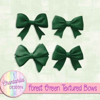 Free forest green textured bows