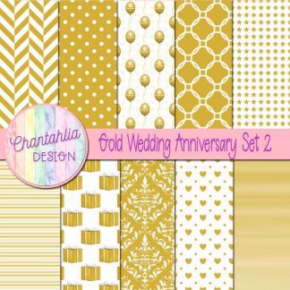 Free gold wedding anniversary digital papers