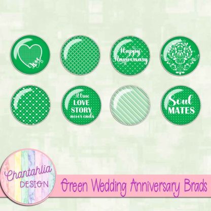 Free green wedding anniversary brads