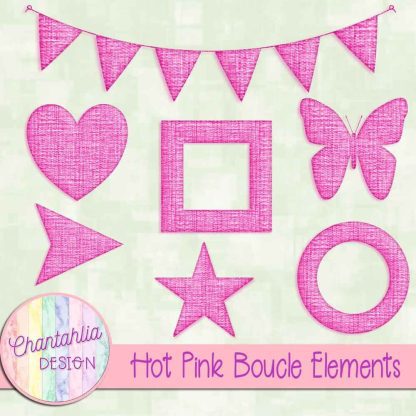 Free hot pink boucle elements