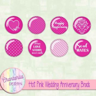 Free hot pink wedding anniversary brads