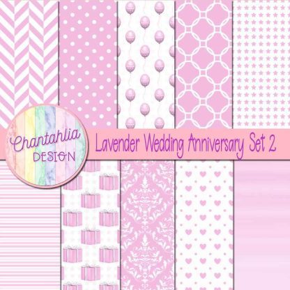 Free lavender wedding anniversary digital papers