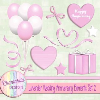 Free lavender wedding anniversary elements set 2