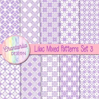 Free lilac mixed patterns digital papers