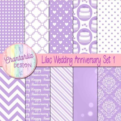 Free lilac wedding anniversary digital papers