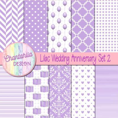 Free lilac wedding anniversary digital papers