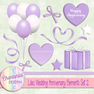 Free lilac wedding anniversary elements set 2