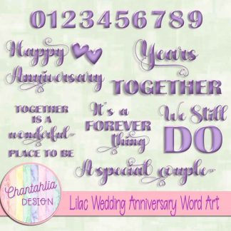 Free lilac wedding anniversary word art