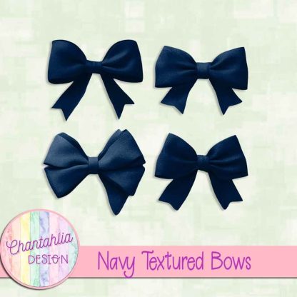 Free navy textured bows