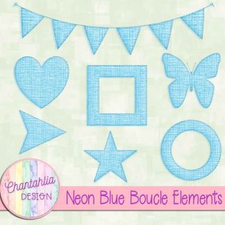 Free neon blue boucle elements
