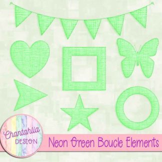 Free neon green boucle elements