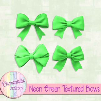 Free neon green textured bows
