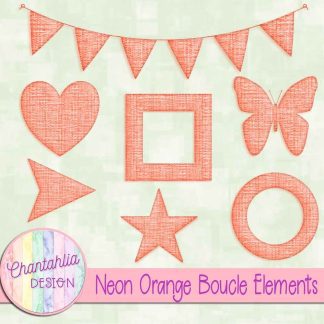 Free neon orange boucle elements