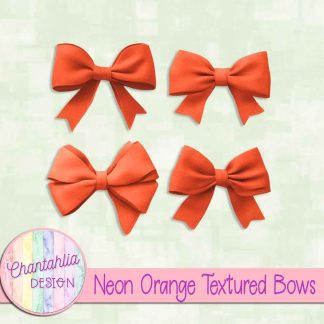 Free neon orange textured bows