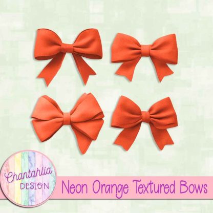 Free neon orange textured bows