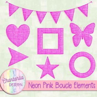 Free neon pink boucle elements