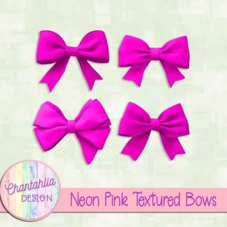 Free neon pink textured bows