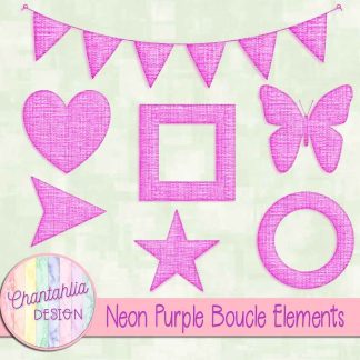Free neon purple boucle elements