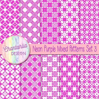Free neon purple mixed patterns digital papers
