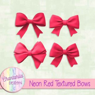Free neon red textured bows