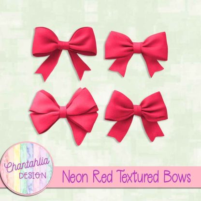 Free neon red textured bows