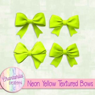 Free neon yellow textured bows