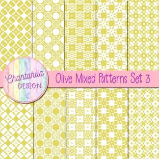Free olive mixed patterns digital papers