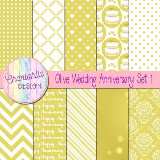 Free olive wedding anniversary digital papers