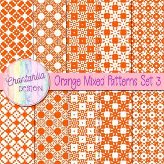 Free orange mixed patterns digital papers