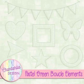 Free pastel green boucle elements