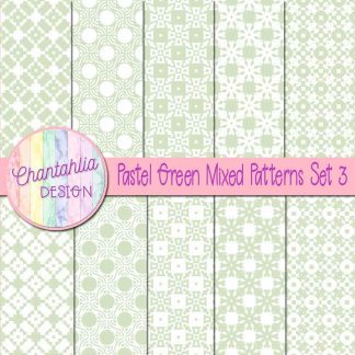 Free pastel green mixed patterns digital papers