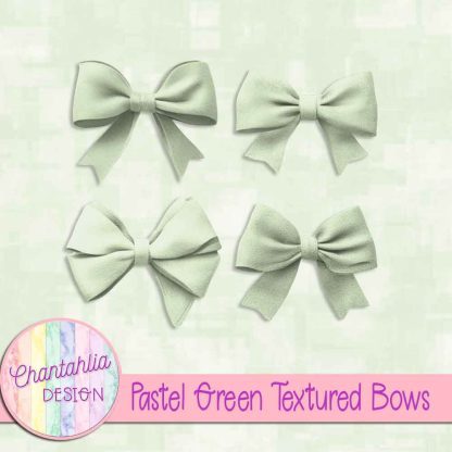 Free pastel green textured bows