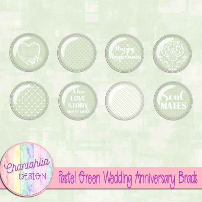 Free pastel green wedding anniversary brads