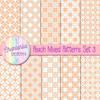 Free peach mixed patterns digital papers