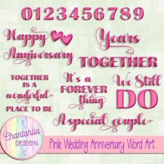 Free pink wedding anniversary word art