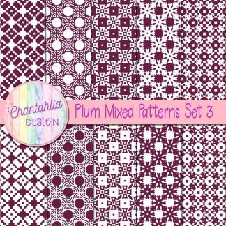 Free plum mixed patterns digital papers