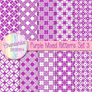Free purple mixed patterns digital papers