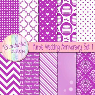 Free purple wedding anniversary digital papers