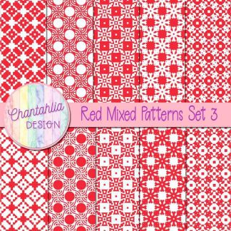 Free red mixed patterns digital papers