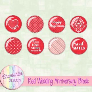 Free red wedding anniversary brads