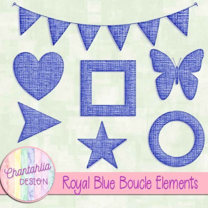 Free royal blue boucle elements